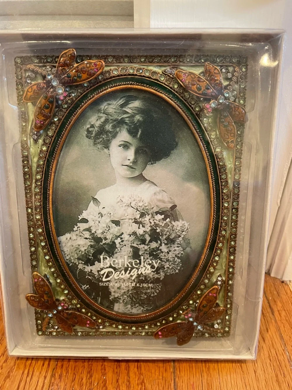 Berkeley Designs 4x 6 dragonfly embellished picture frame